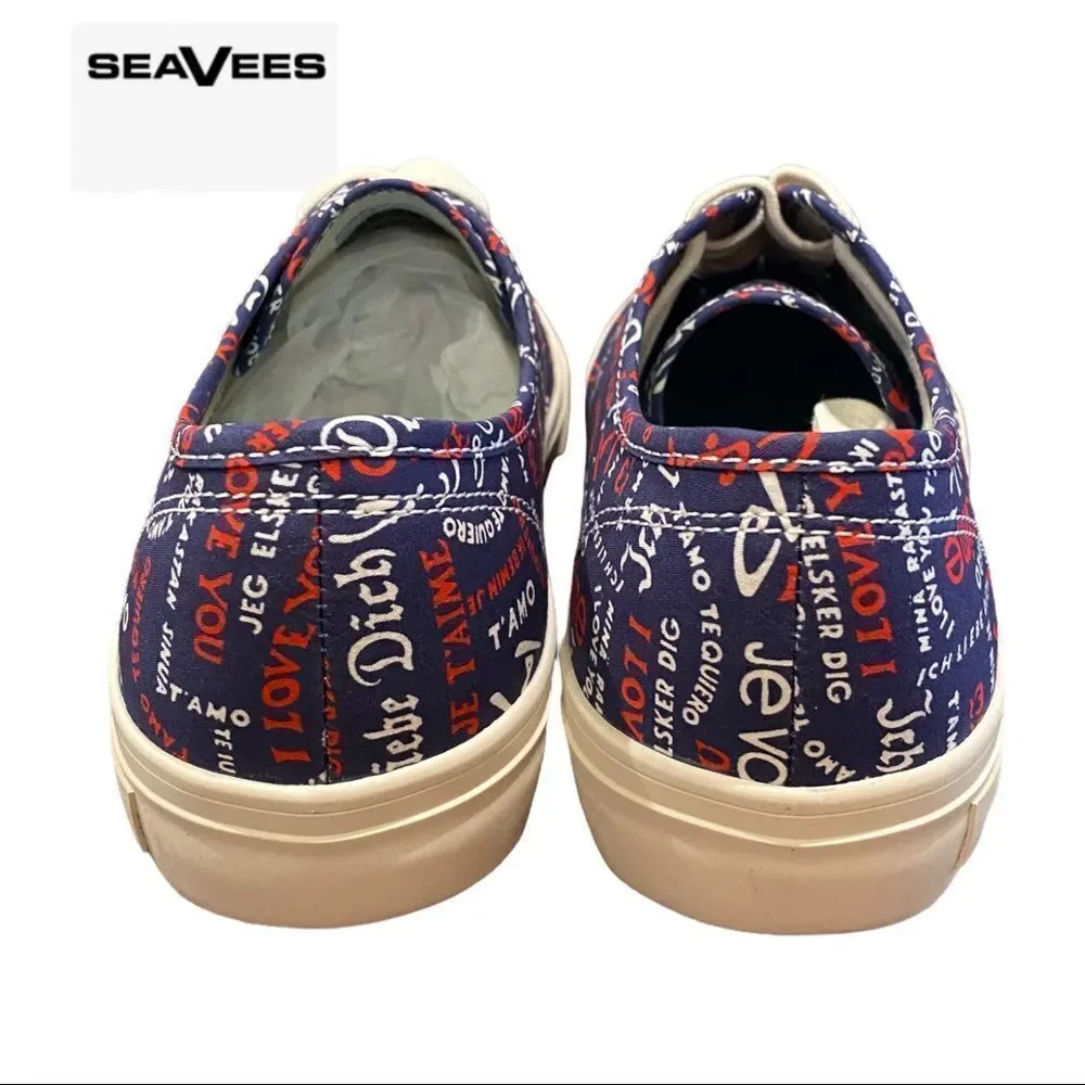 NEW SeaVees Trina Turk Legend Women's Te Amo Navy Poplin Twill Sneakers 7.5